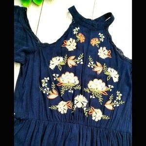 Navy Cold Shoulder Dress | SZ•XXL